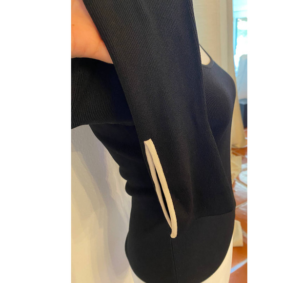 Venini Black long bell sleeve ribbed top XS - Picture 2 of 4